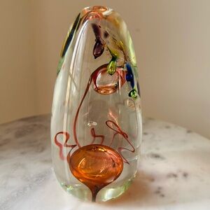 Art Glass Paperweight signed by Polish Canadian artist Maciej Dyszkiewicz